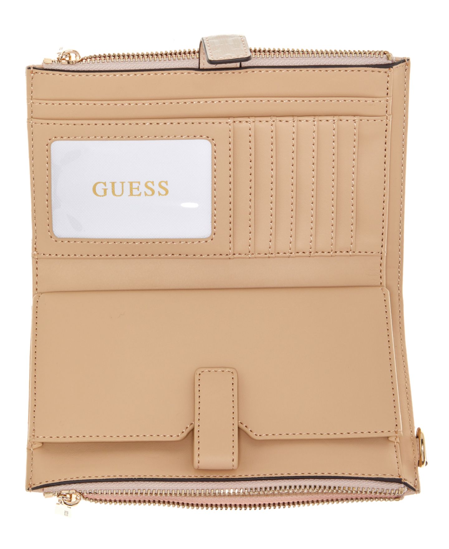 Женский кошелёк GUESS Laurel Ii Zipper Organizer Bifold Wallet, цвет: Молочный белый / Бежевый — фото 3