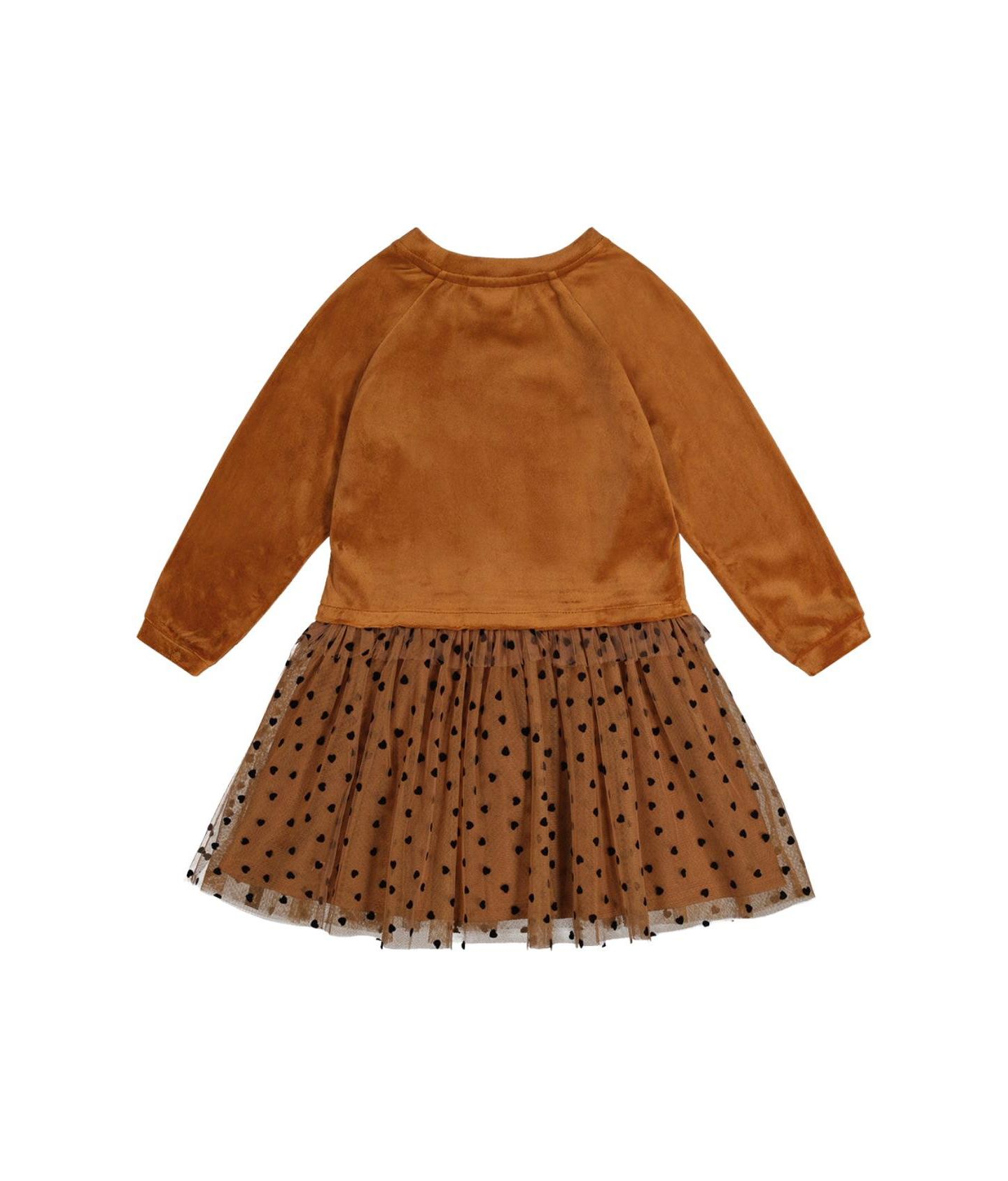 Платье Deux par Deux Bi-Material Dress для девочек, цвет: Коричневый — фото 6