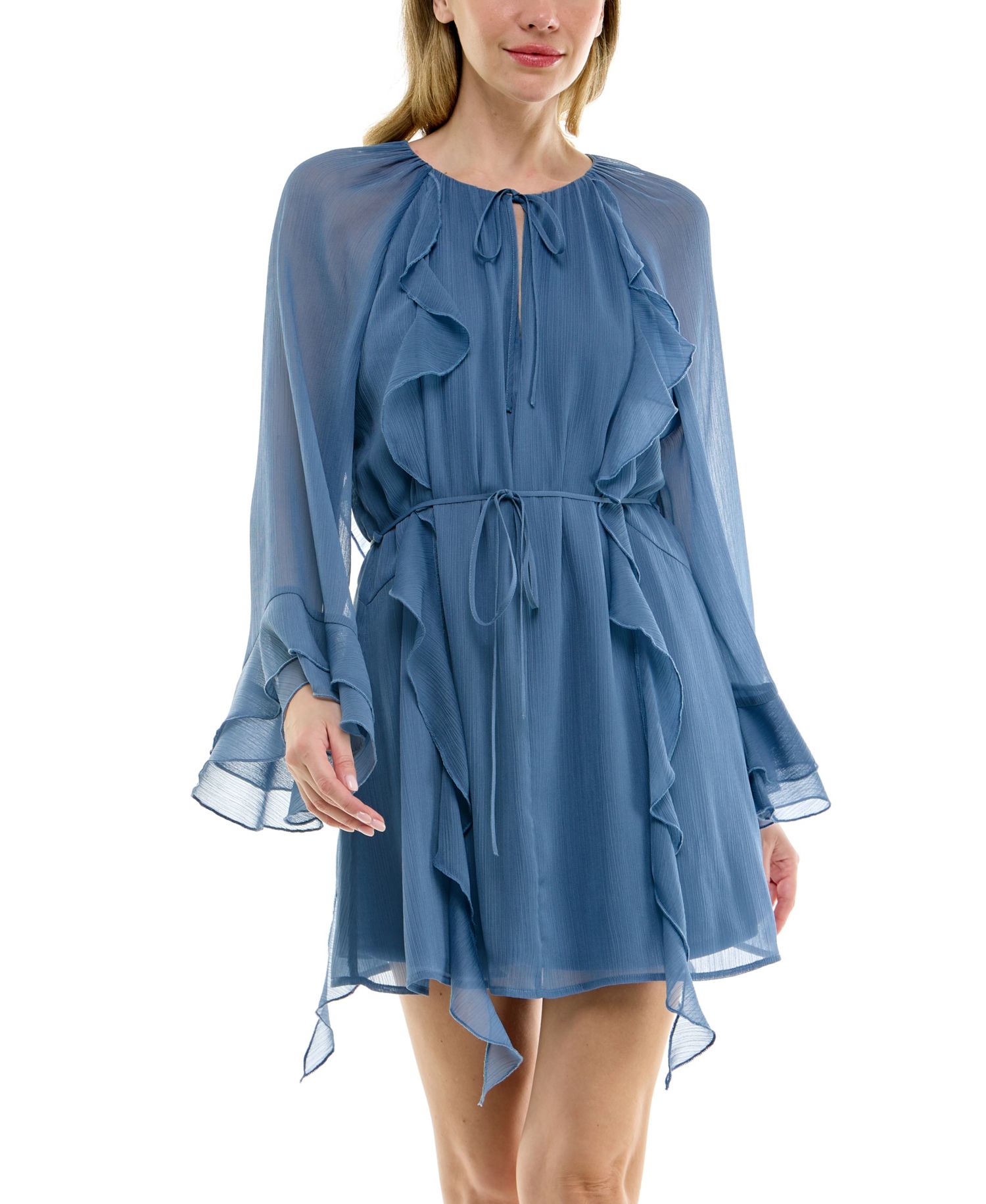 Juniors' Pullover Ruffle Dress