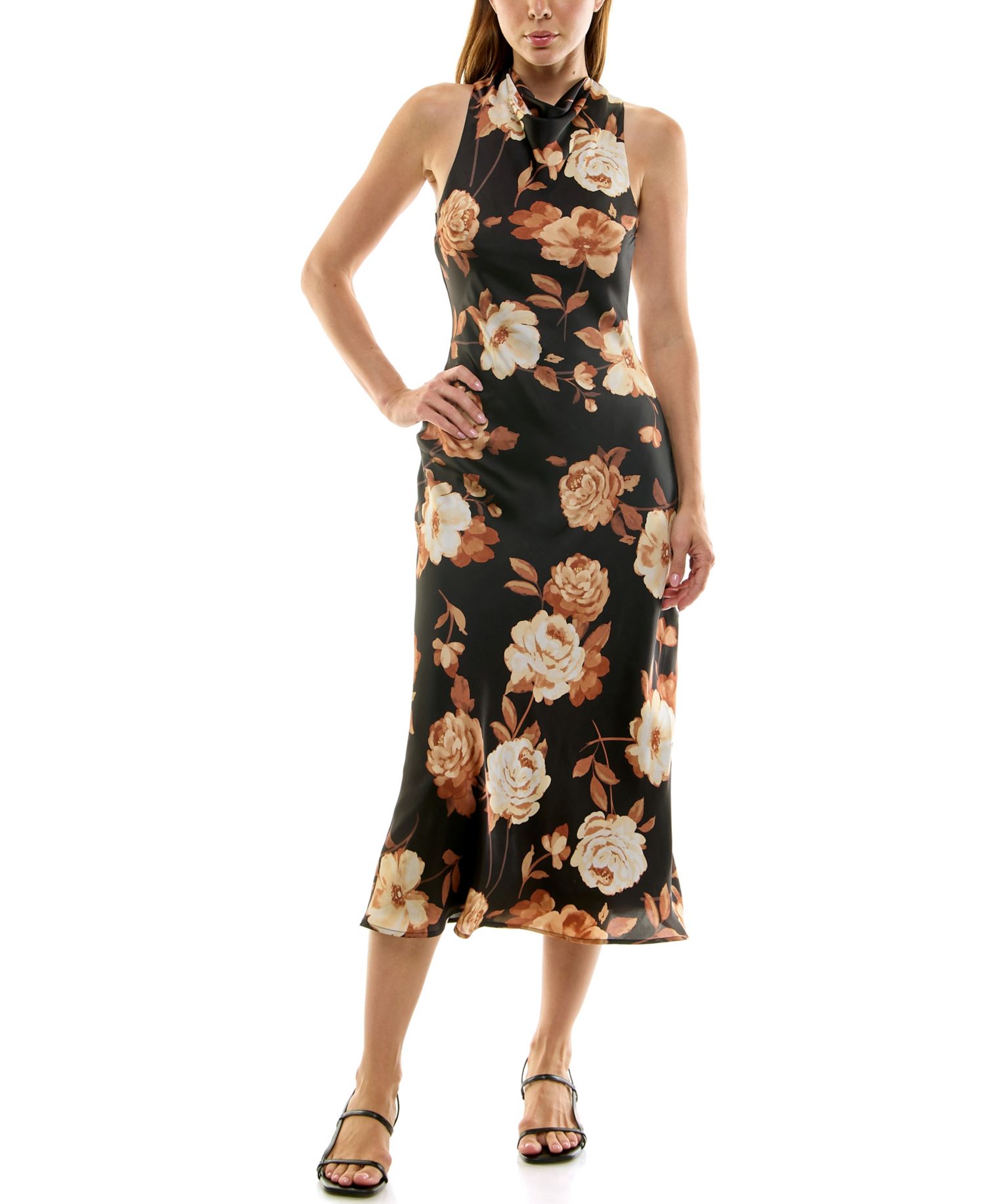 Juniors' Sleeveless Cowl Neck Dress