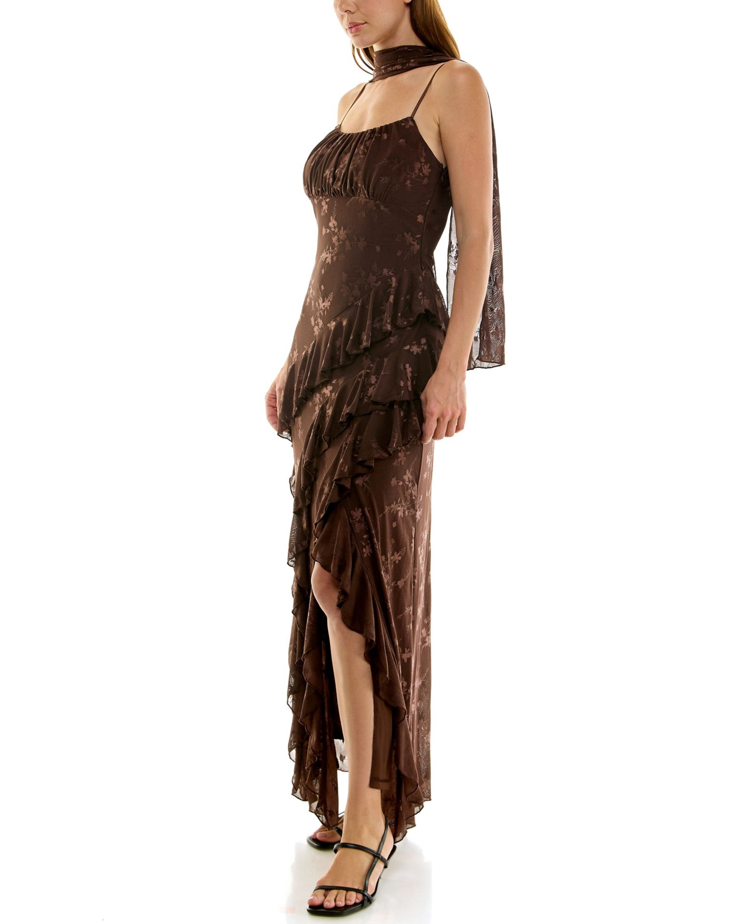 Juniors' Sleeveless Jacquard Dress