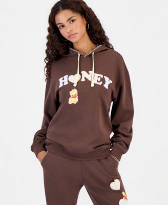 Juniors' Pooh Whipstitch Fleece Pullover Hoodie