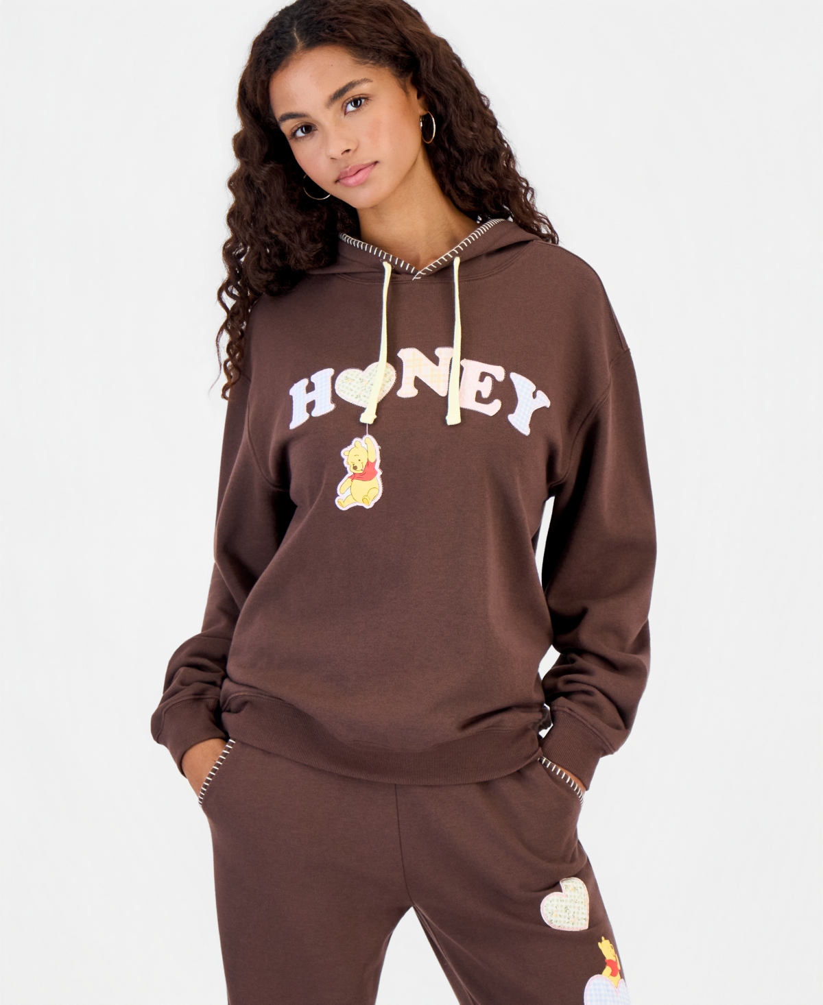 Disney Juniors' Pooh Whipstitch Fleece Pullover Hoodie