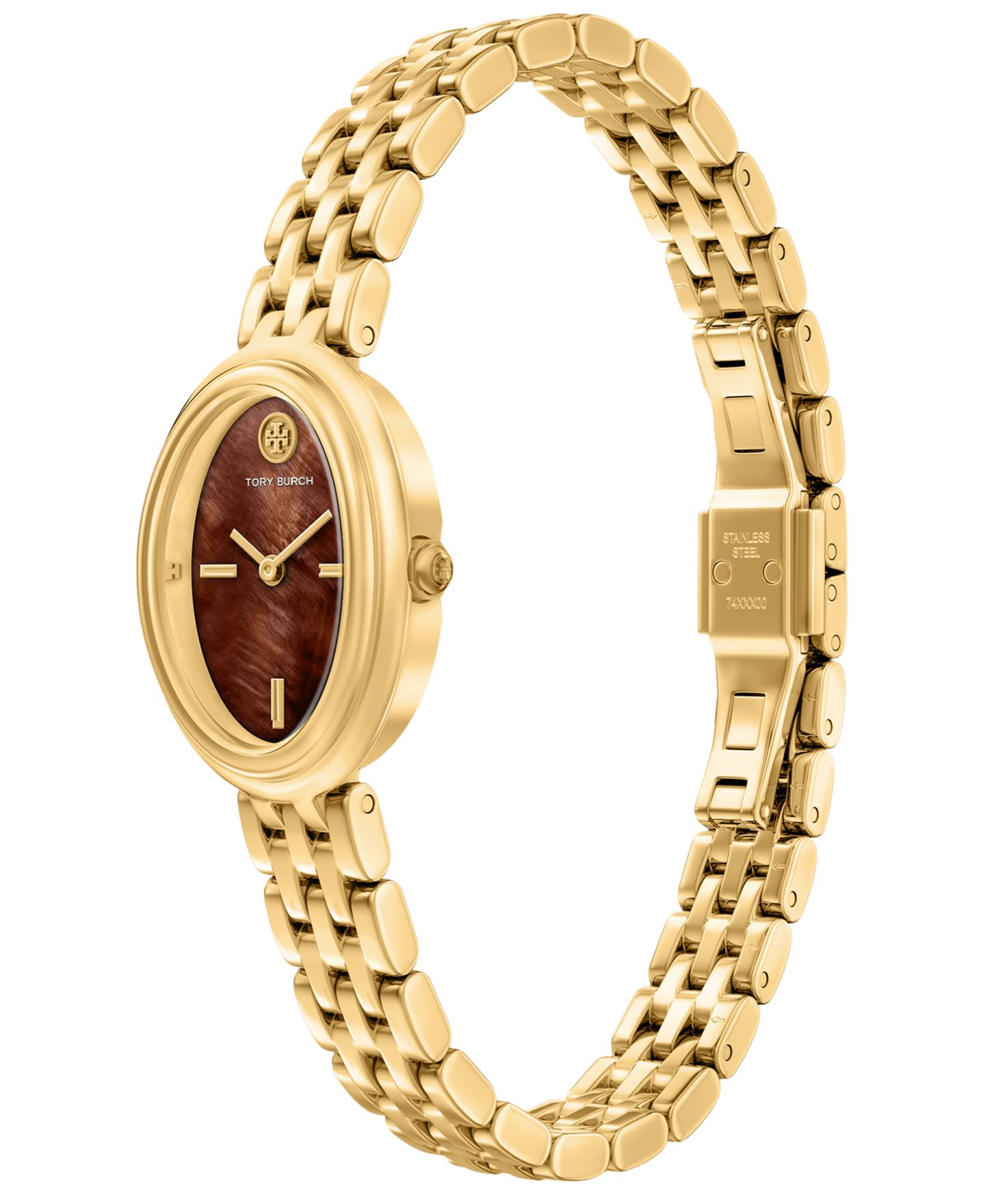 Женские часы Tory Burch Oval Gold-Tone Stainless Steel Watch 22mm — фото 4