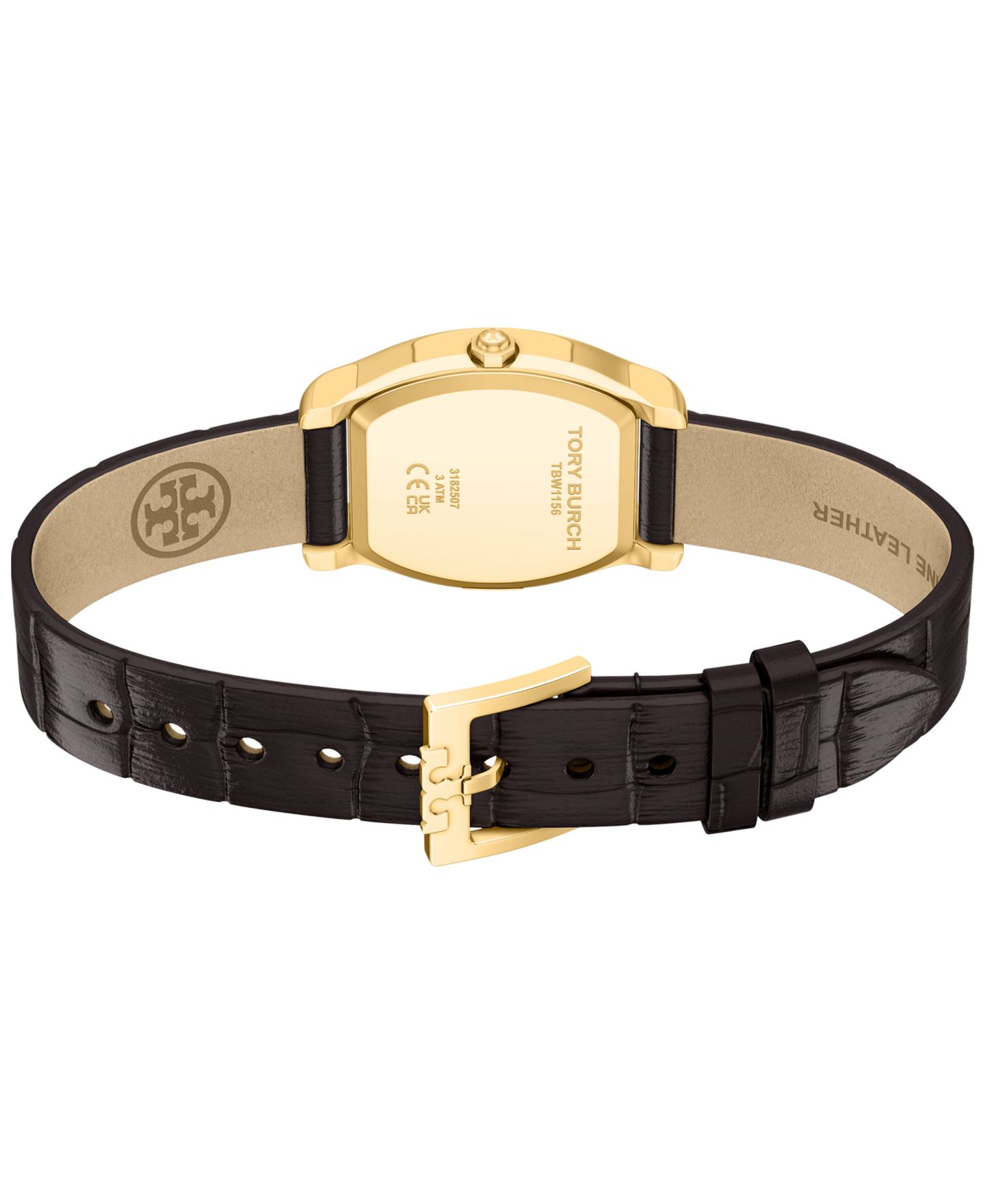 Женские часы Tory Burch Small Eleanor Curve Brown Leather Watch 24mm — фото 4