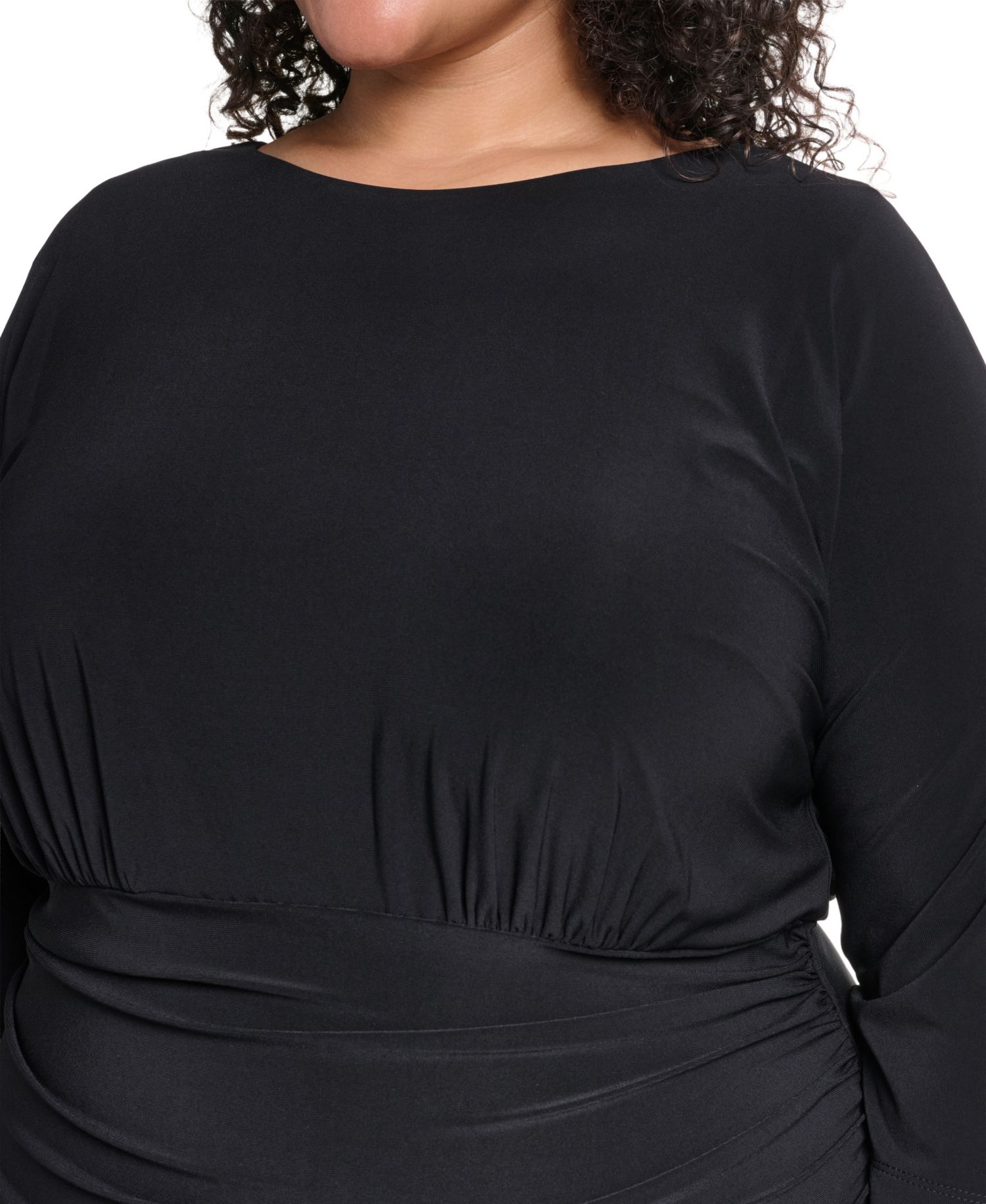 Plus Ruched Bodycon Midi Dress