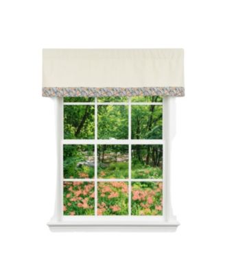 Petite Flowers Banded Window Valance 100% Cotton Lined Rod Pocket