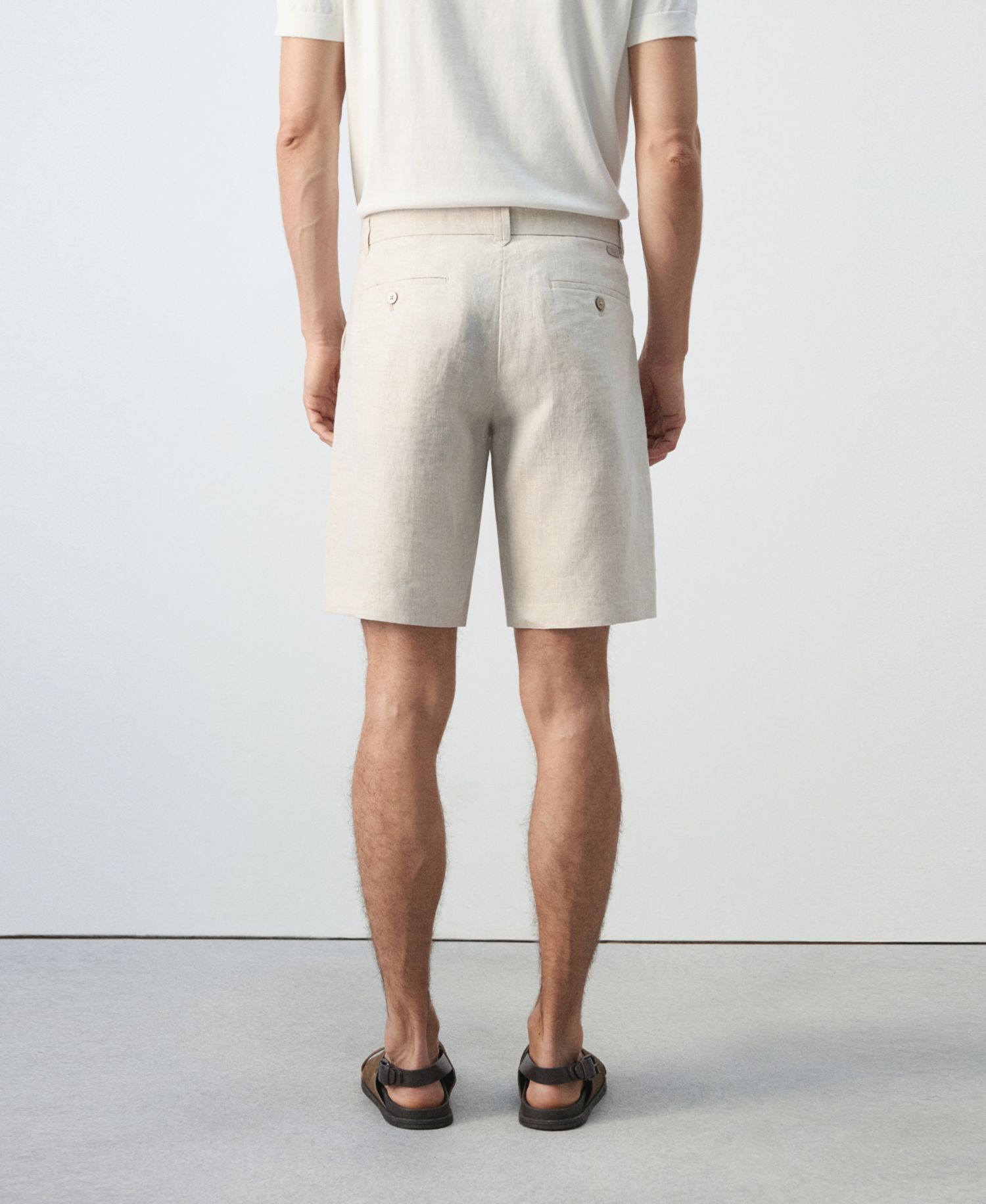 Men's Slim-Fit Linen 9.84" Bermuda Shorts