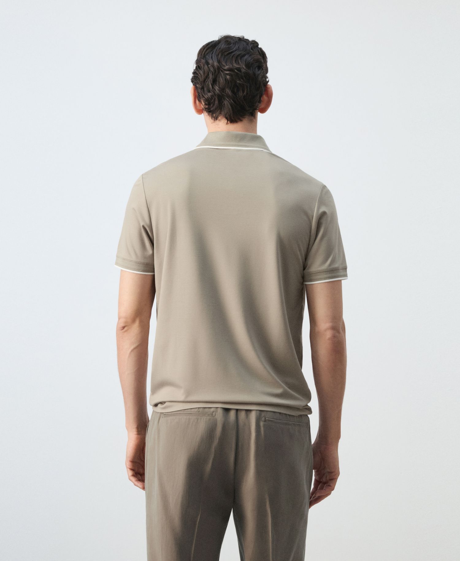 Men's Plain Ribbed Polo Shirt