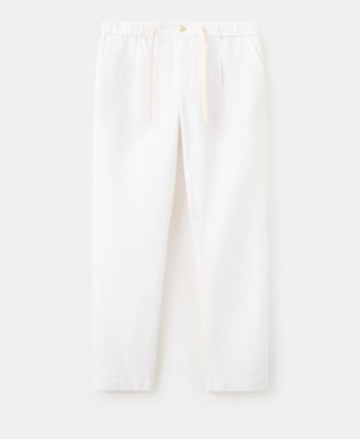 Men's Slim-Fit Cropped Cotton-Linen Pants