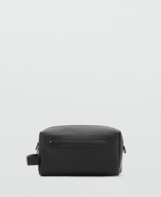 Men's Faux Leather Detail Toiletry Bag