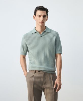 Men's Structured Cotton Knit Polo Shirt