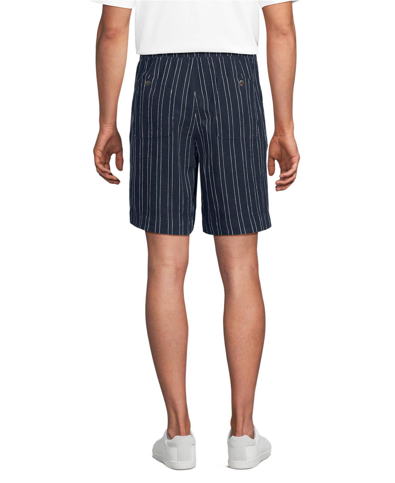 Men's 7" Linen Cotton Elastic Waist Short