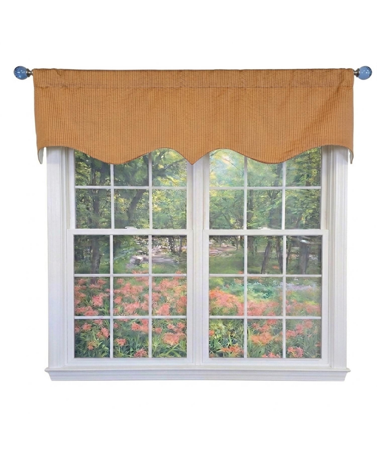 Rlf Home Mini Woven Regal Window Valance 100% Cotton Lined Rod Pocket