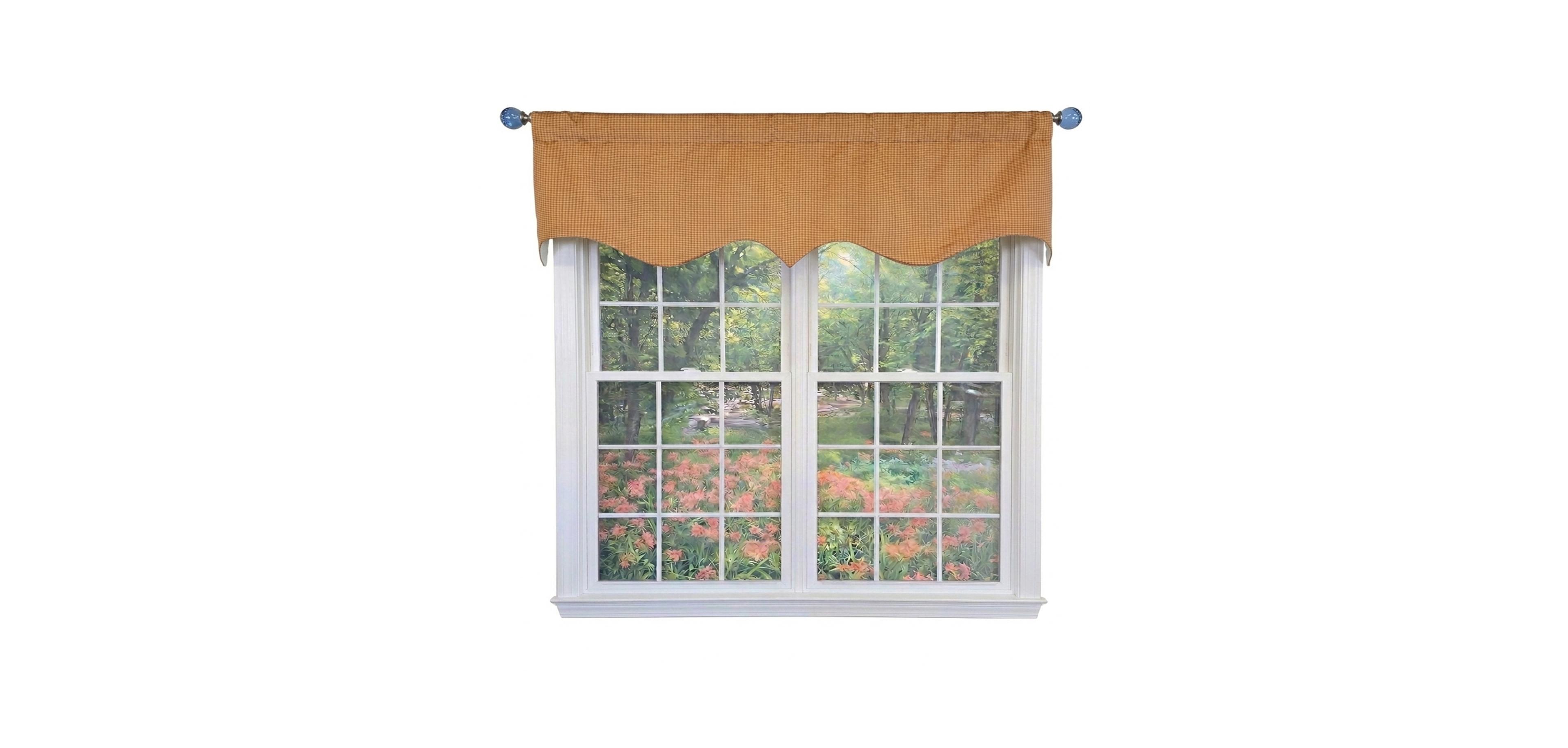 Rlf Home Mini Woven Regal Window Valance 100% Cotton Lined Rod Pocket
