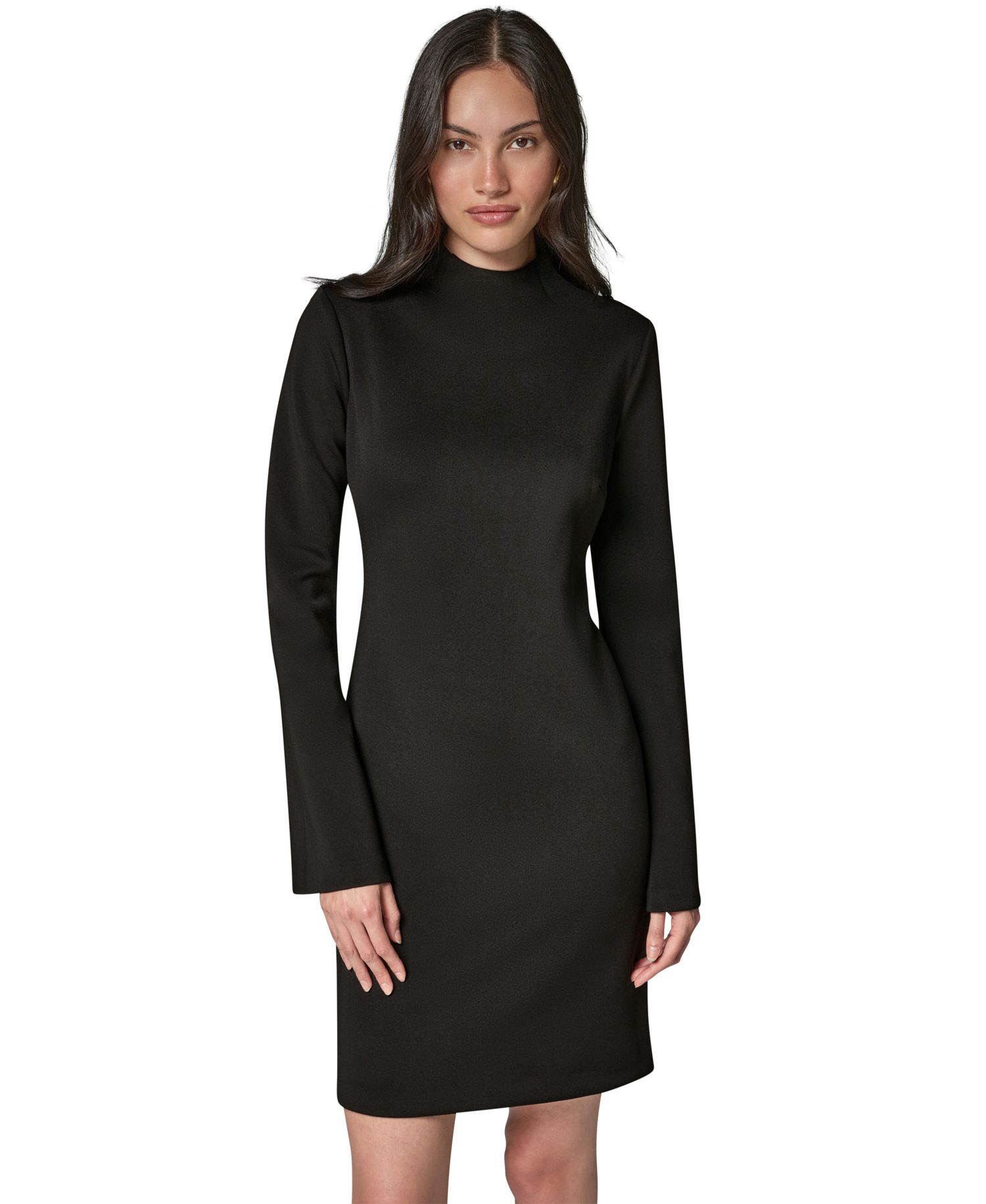 Women's Bell Sleeve Mock Neck Mini Dress