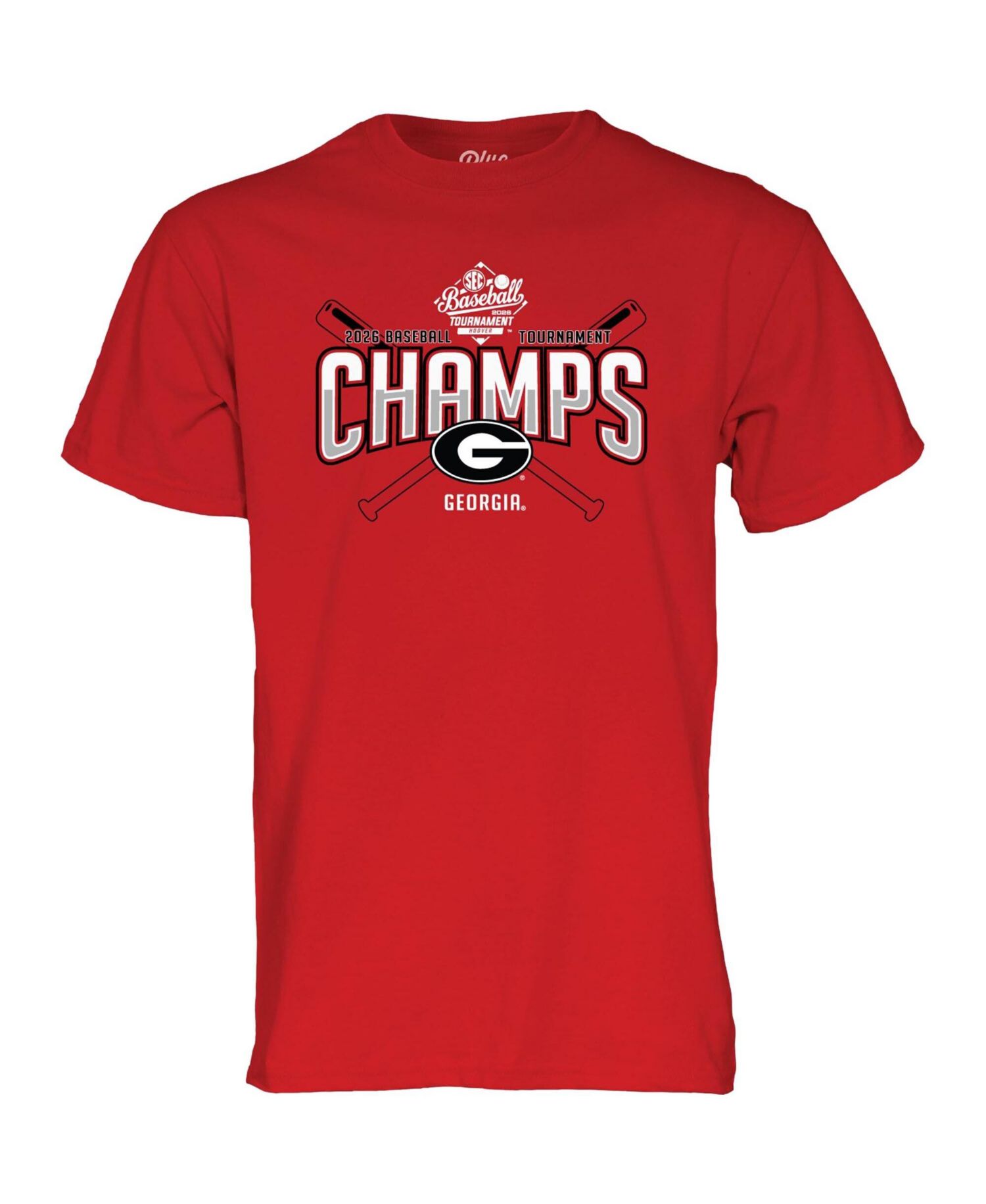 Men's and Women's Red Georgia Bulldogs 2026 SEC Baseball Tournament Champions Locker Room T-Shirt