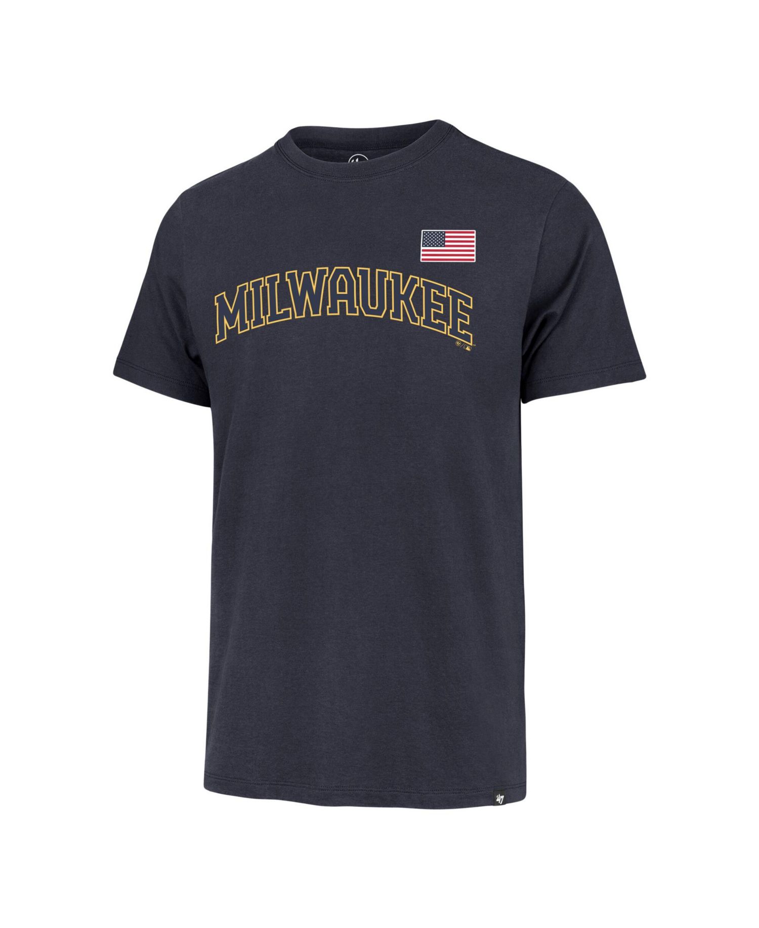 Men's Navy Milwaukee Brewers Heritage U.S. Flag T-Shirt