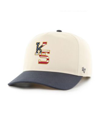 Men's Natural/Navy Kansas State Wildcats Americana Flag Hitch Adjustable Hat