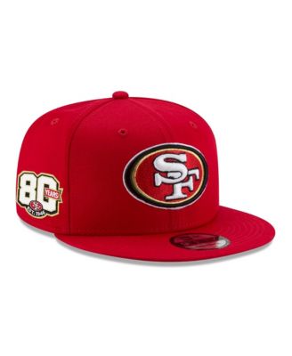 Men's Scarlet San Francisco 49ers 80th Anniversary Side Patch 9FIFTY Snapback Hat