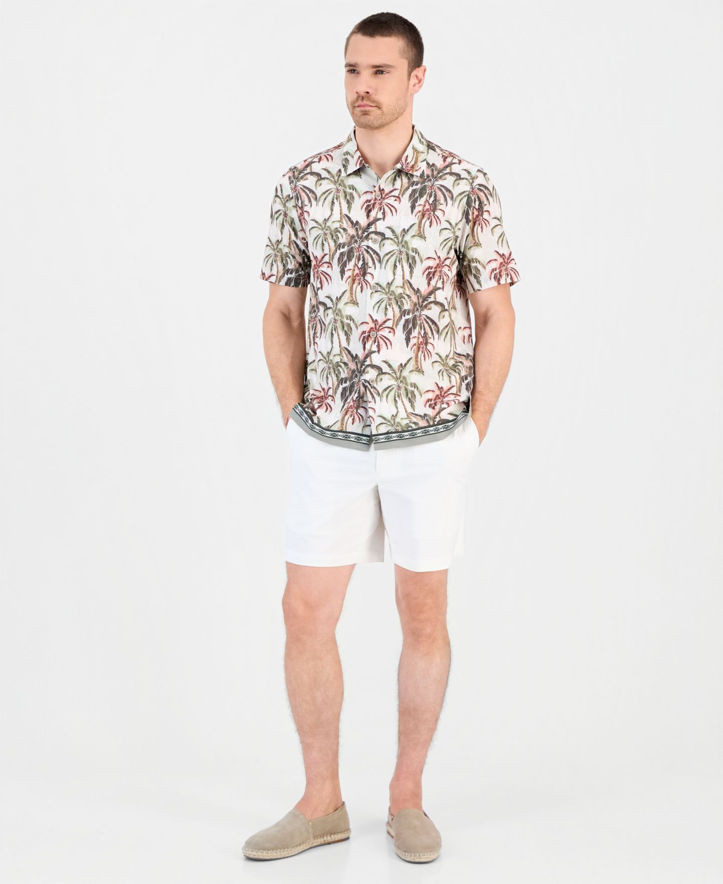 Мужская рубашка Tommy Bahama Engineered Print Woven, цвет: Бледный нефритовый — фото 5