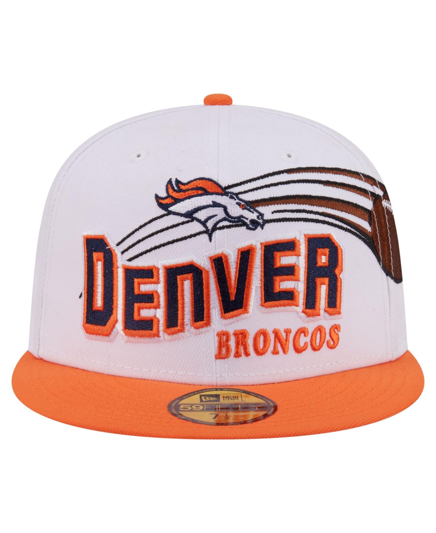 Men's White/Orange Denver Broncos Retro Swoop 59FIFTY Fitted Hat