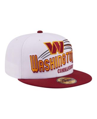 Men's White/Burgundy Washington Commanders Retro Swoop 59FIFTY Fitted Hat