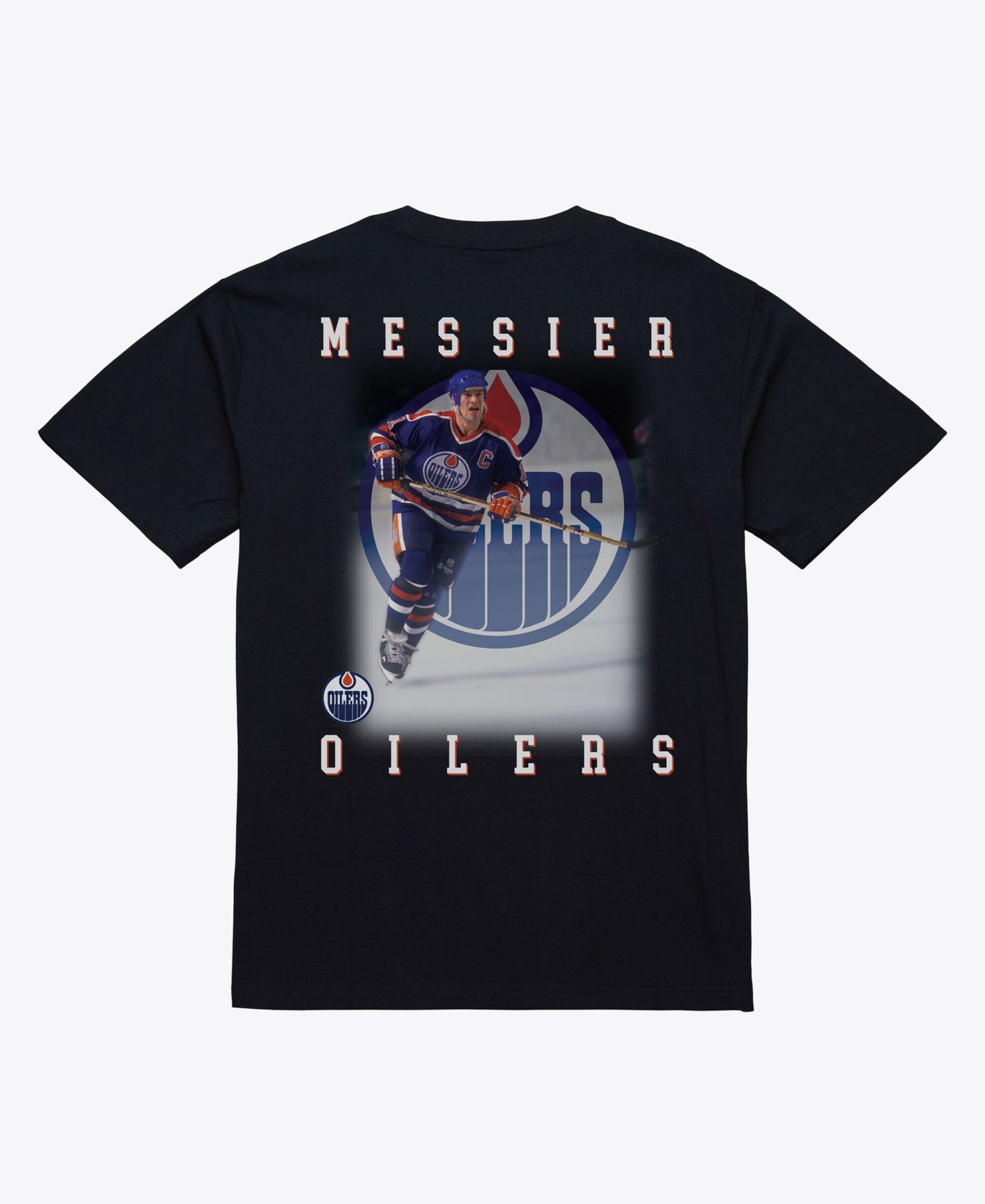 Мужская футболка Mitchell & Ness Mark Messier Black Edmonton Oilers Photo — фото 2