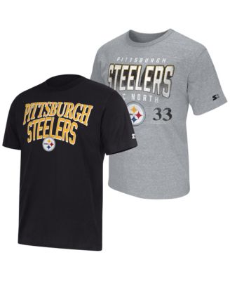 Men's 2-pack Black/Gray Pittsburgh Steelers Logo T-Shirt