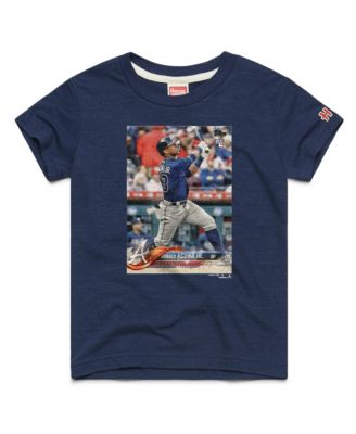 Big Boys and Girls Ronald Acu&ntilde;a Jr. Navy Atlanta Braves Topps Baseball Card Tri-Blend T-Shirt