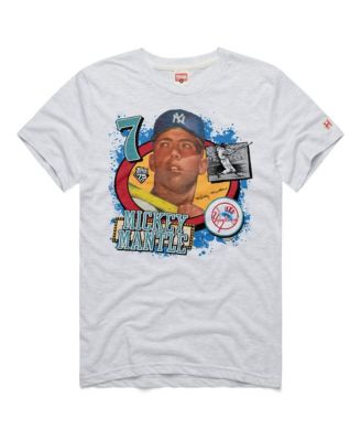 Men's Mickey Mantle Ash New York Yankees Topps 75 Remix Graphic T-Shirt