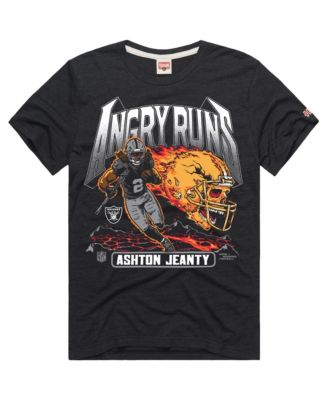 Men's and Women's Ashton Jeanty Charcoal Las Vegas Raiders Angry Runs Player Graphic Tri-Blend T-Shirt