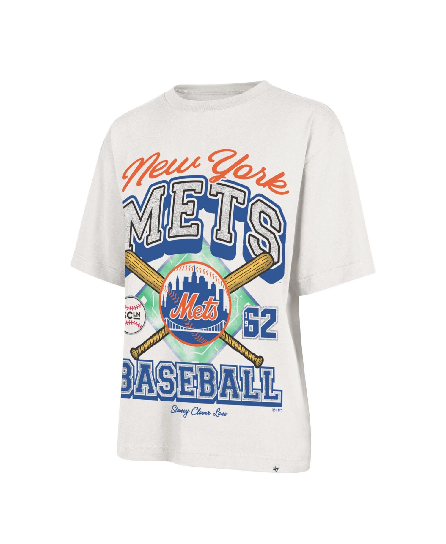 Women's x Stoney Clover Lane Sand New York Mets Crossover Base Foundation T-Shirt