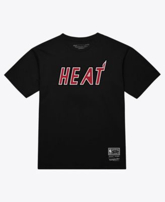 Men's and Women's Black Miami Heat Hardwood Classics Arch T-Shirt