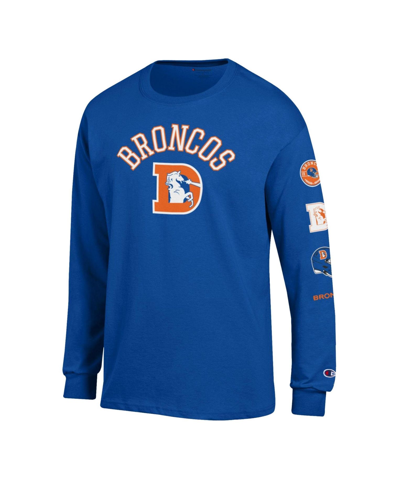 Men's Royal Denver Broncos Long Sleeve Jersey T-Shirt