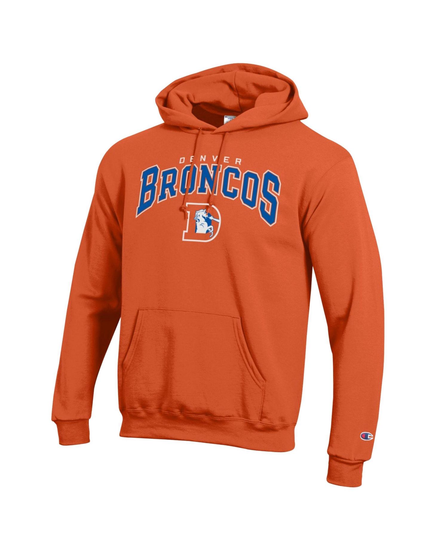 Men's Orange Denver Broncos Powerblend Arch over Logo Hoodie