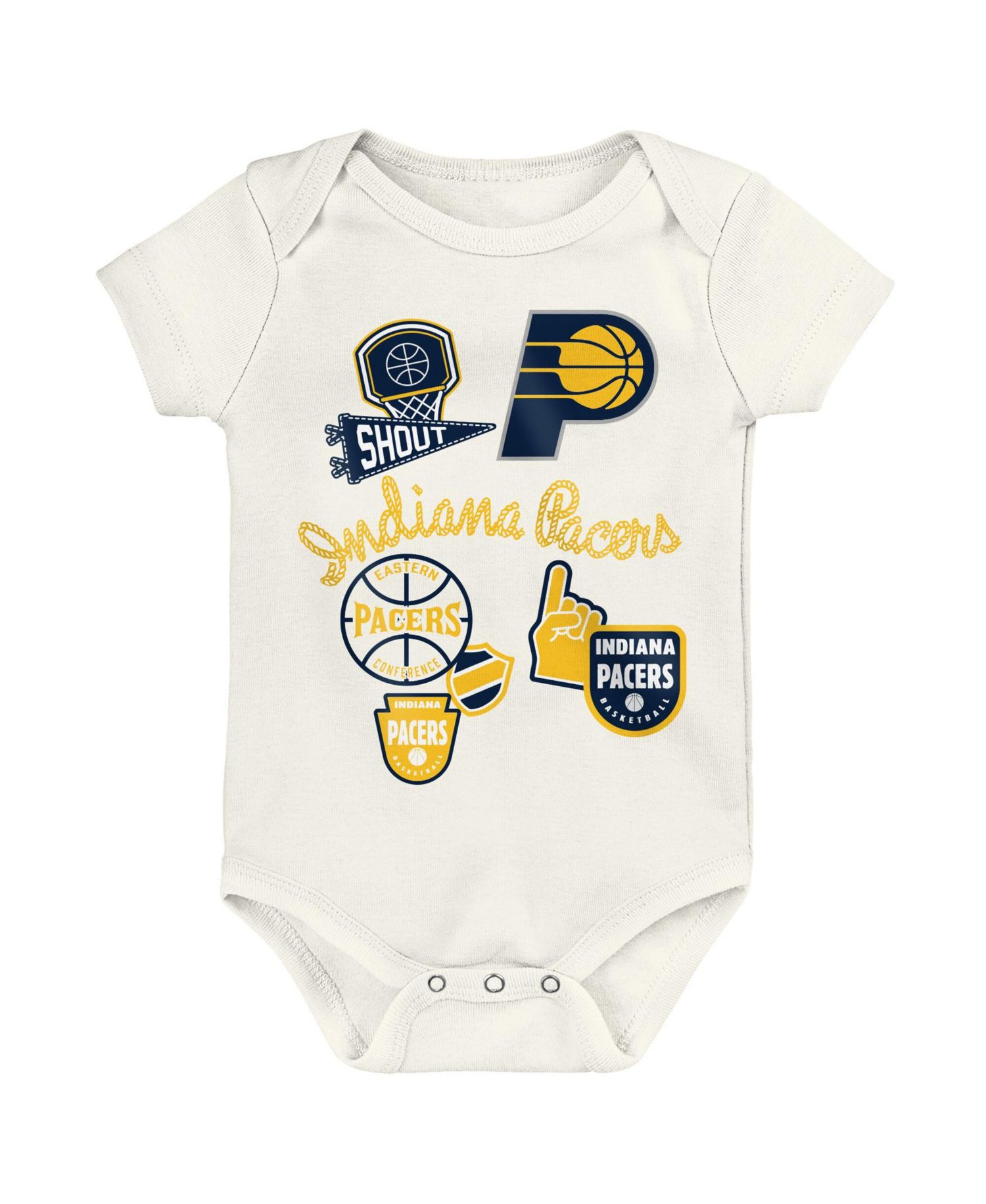 Baby Boys and Girls 3-Pack Indiana Pacers Littlest Player Bodysuit Set