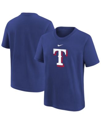 Big Boys and Girls Royal Texas Rangers Large Logo T-Shirt