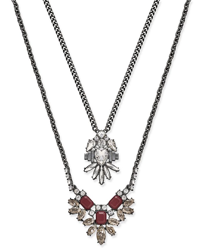 ABS by Allen Schwartz SilverTone Layered Pendant Necklace Macy's