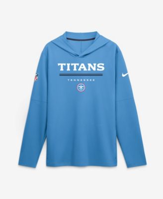 Men's Light Blue Tennessee Titans Sideline Lightweight Long Sleeve Hooded Dri-FIT T-Shirt