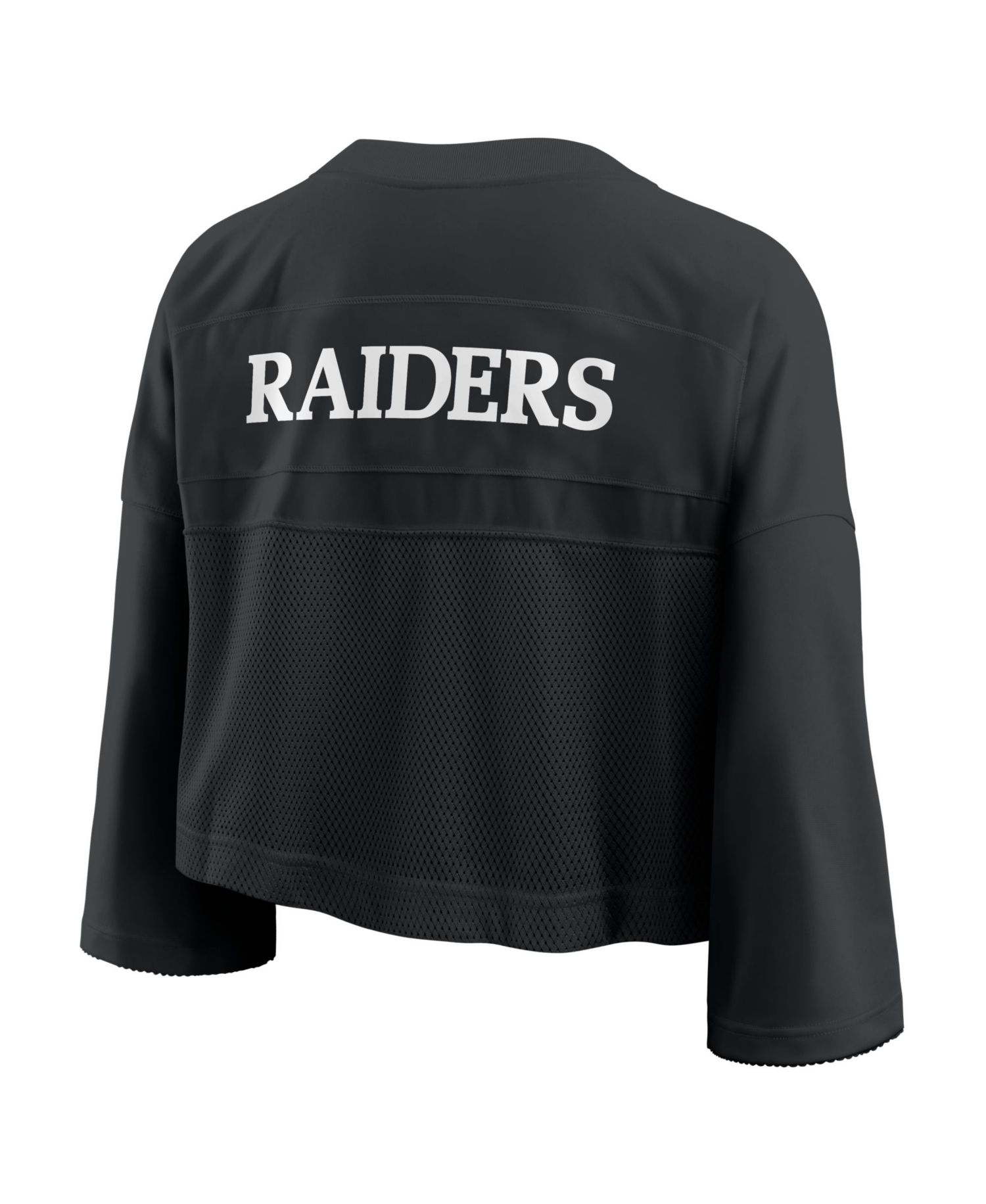 Women's Black Las Vegas Raiders Rewind Cropped Mesh Dri-FIT Fashion Jersey