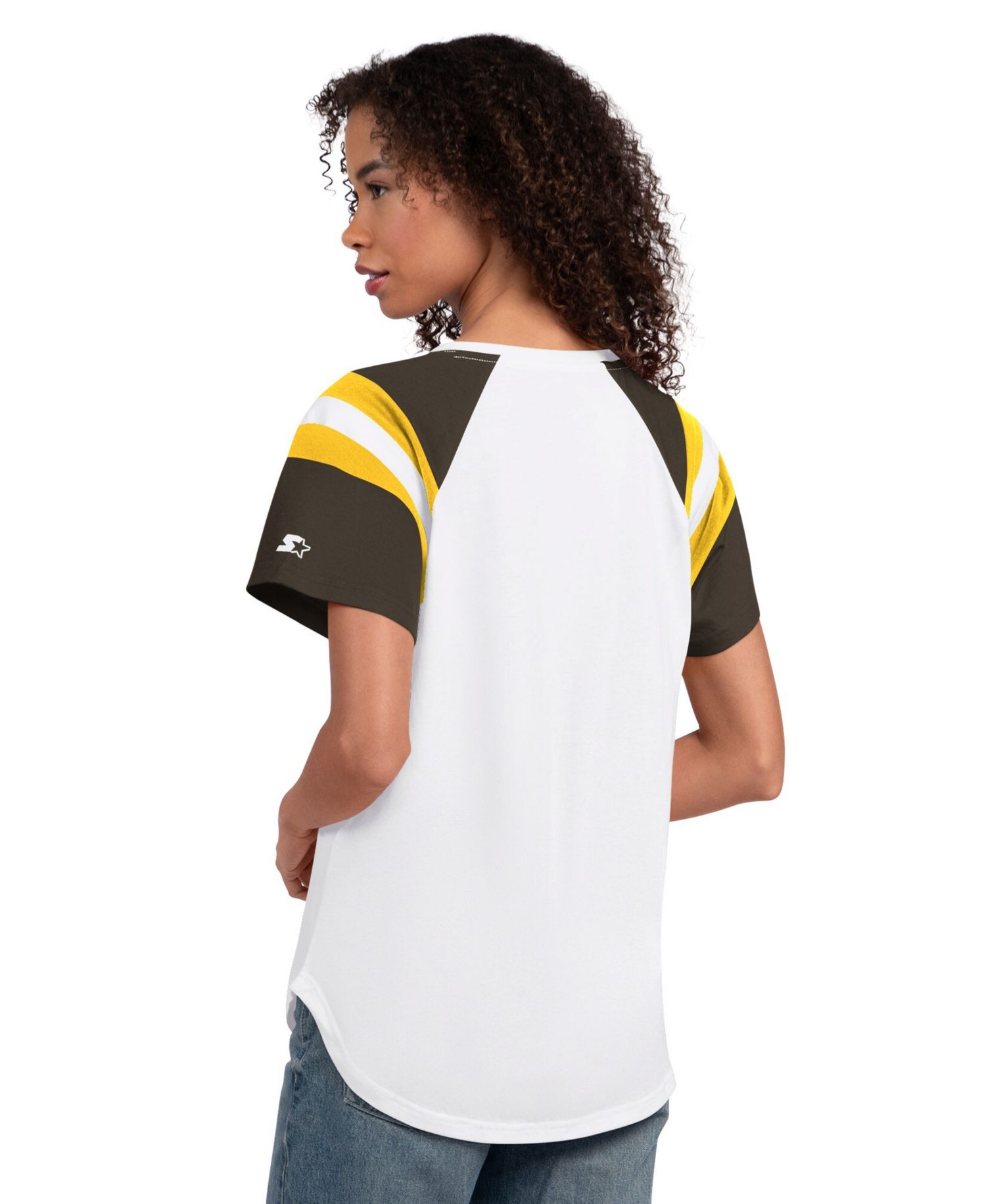 Women's White San Diego Padres Game On Notch Neck Raglan T-Shirt