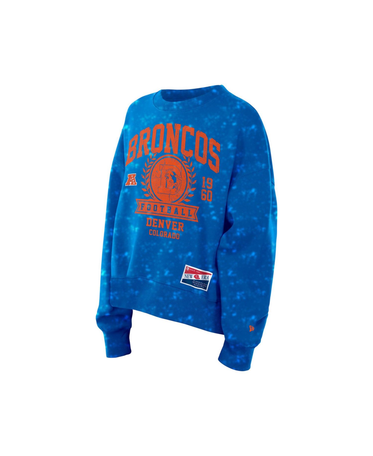Women's Royal Denver Broncos Throwback Oversized Boxy Sweatshirt