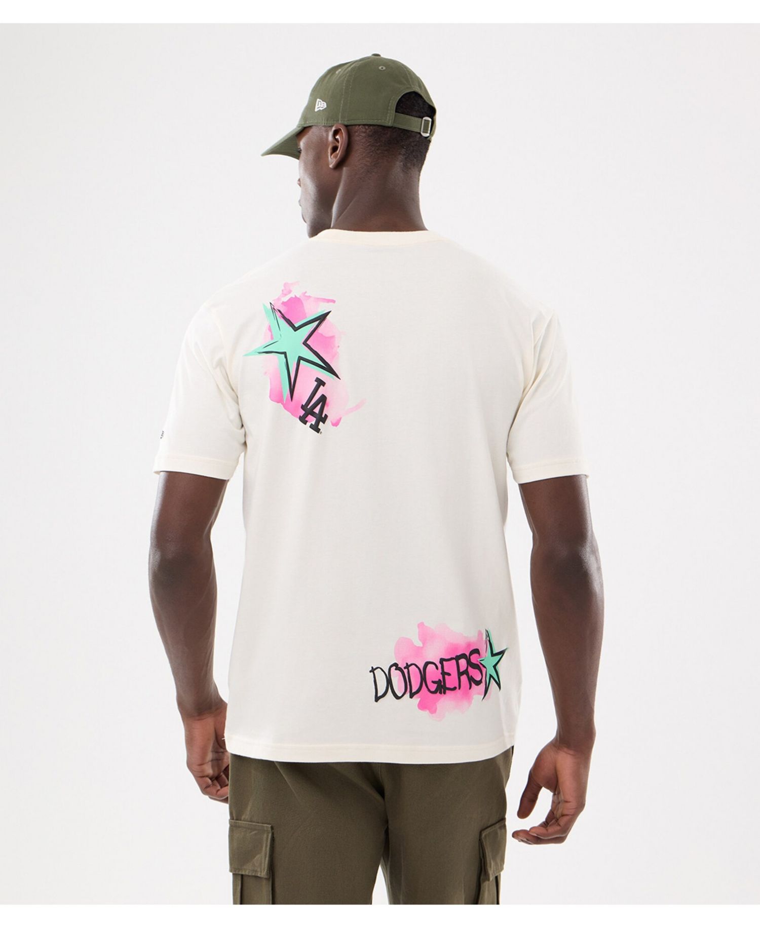 Men's Cream Los Angeles Dodgers Lifestyle Punk Core T-Shirt