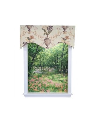 Urn Corded Cornice Window Valance 100% Cotton Lined Rod Pocket