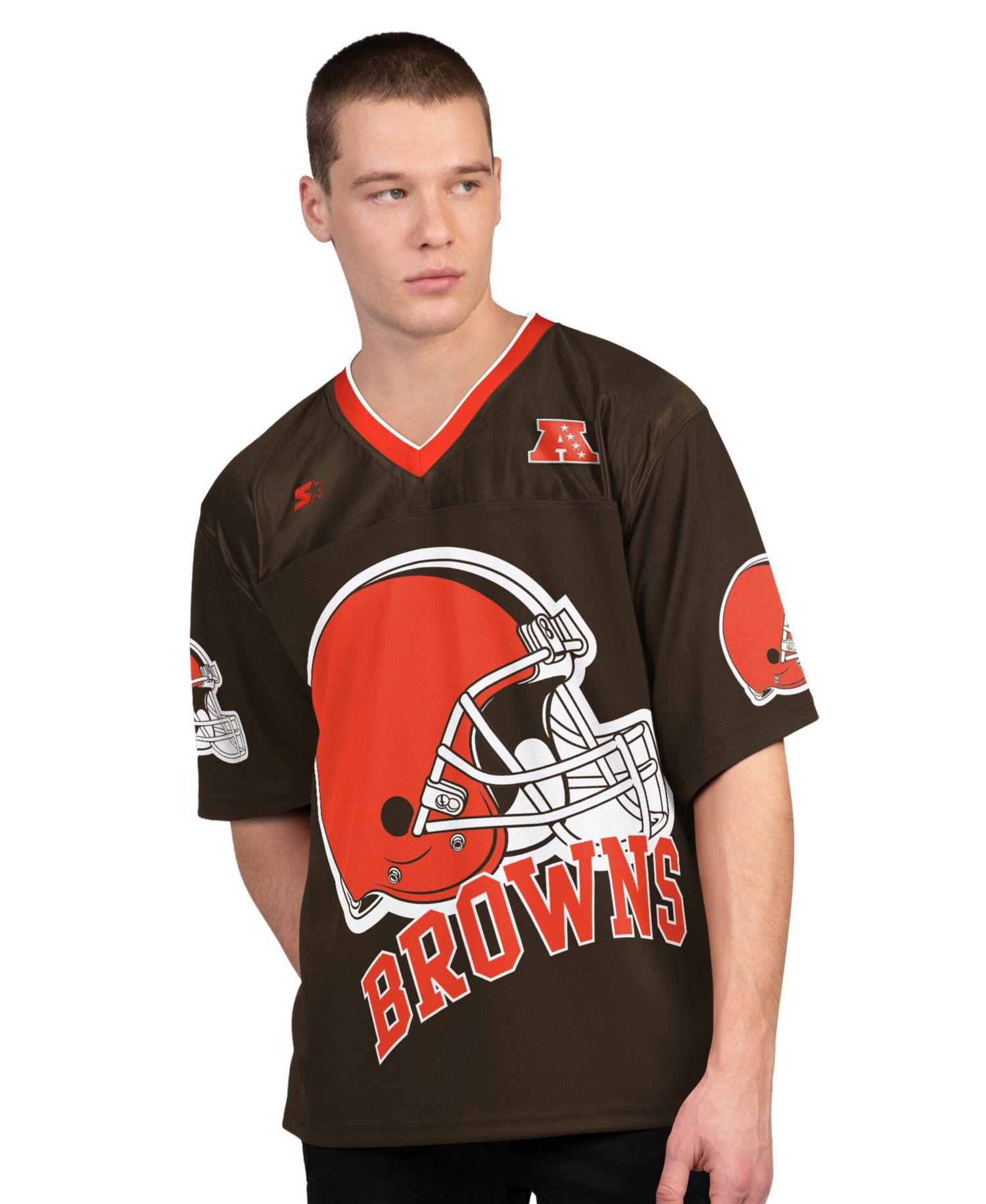 Men's Brown/White Cleveland Browns Short Sleeve Long Sleeve T-Shirt