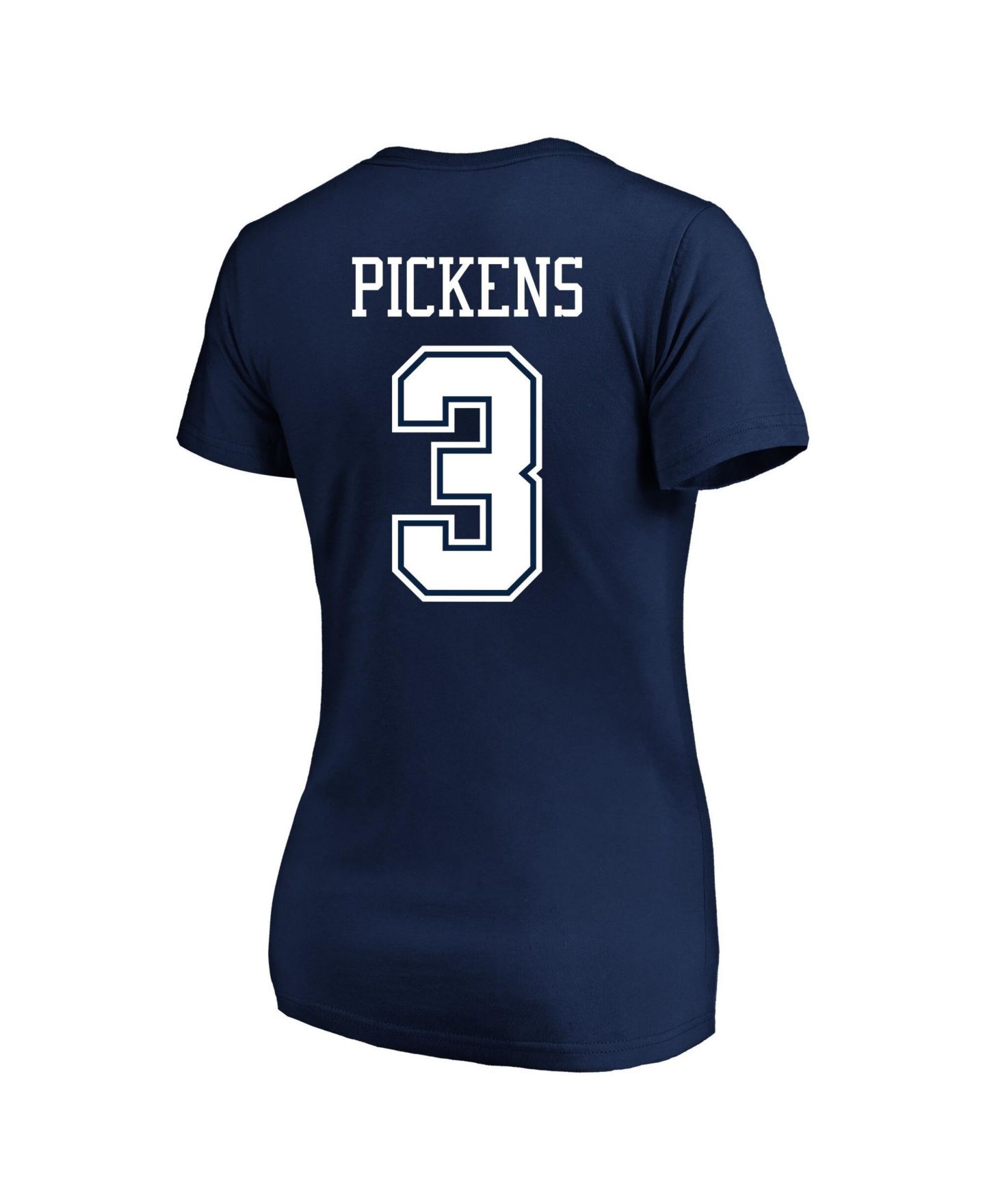 Женская футболка Fanatics George Pickens Navy Dallas Cowboys Plus Size Name & Number V-Neck — фото 2