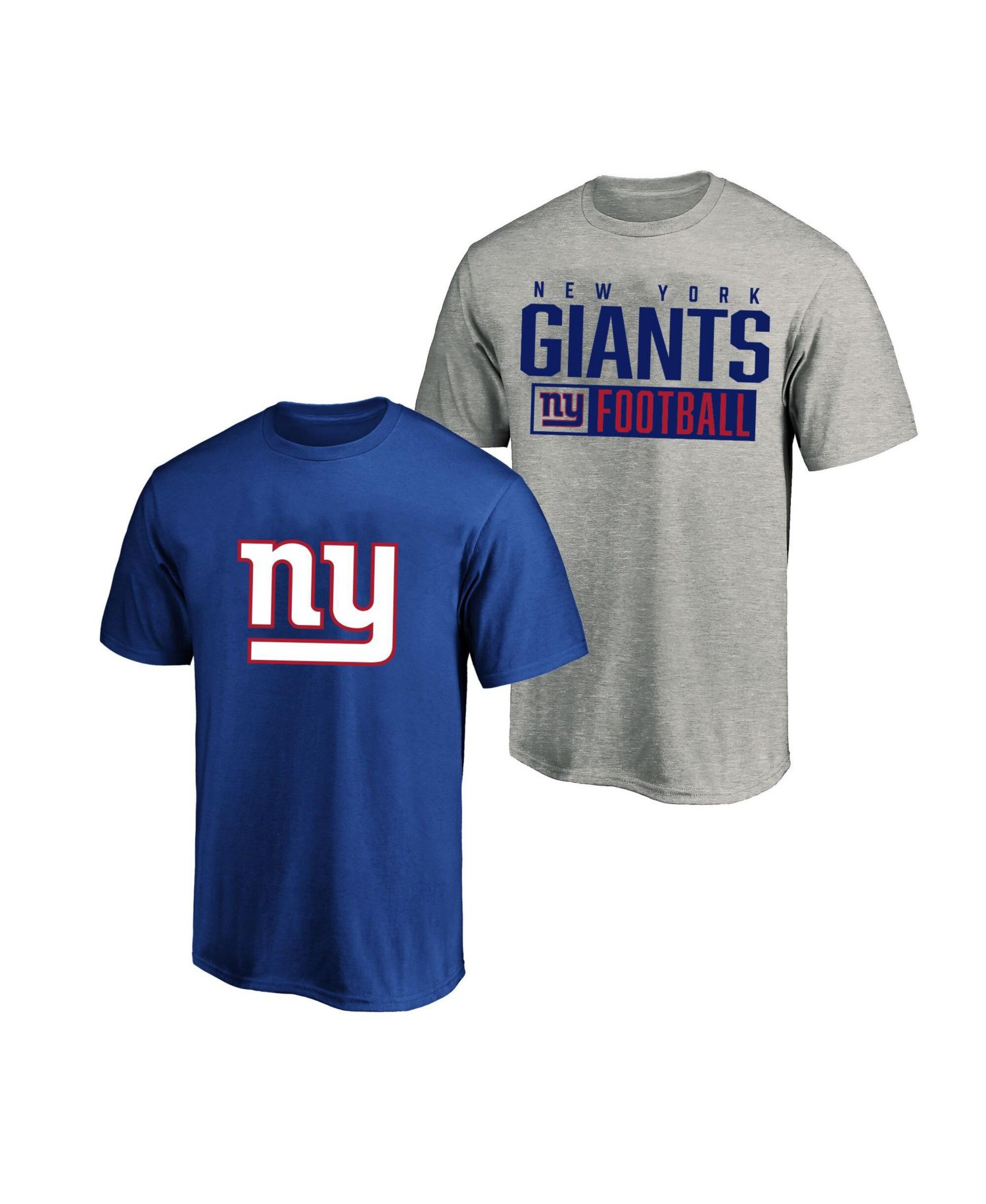 Men's Heather Gray/Royal New York Giants Big & Tall T-Shirt 2-Pack