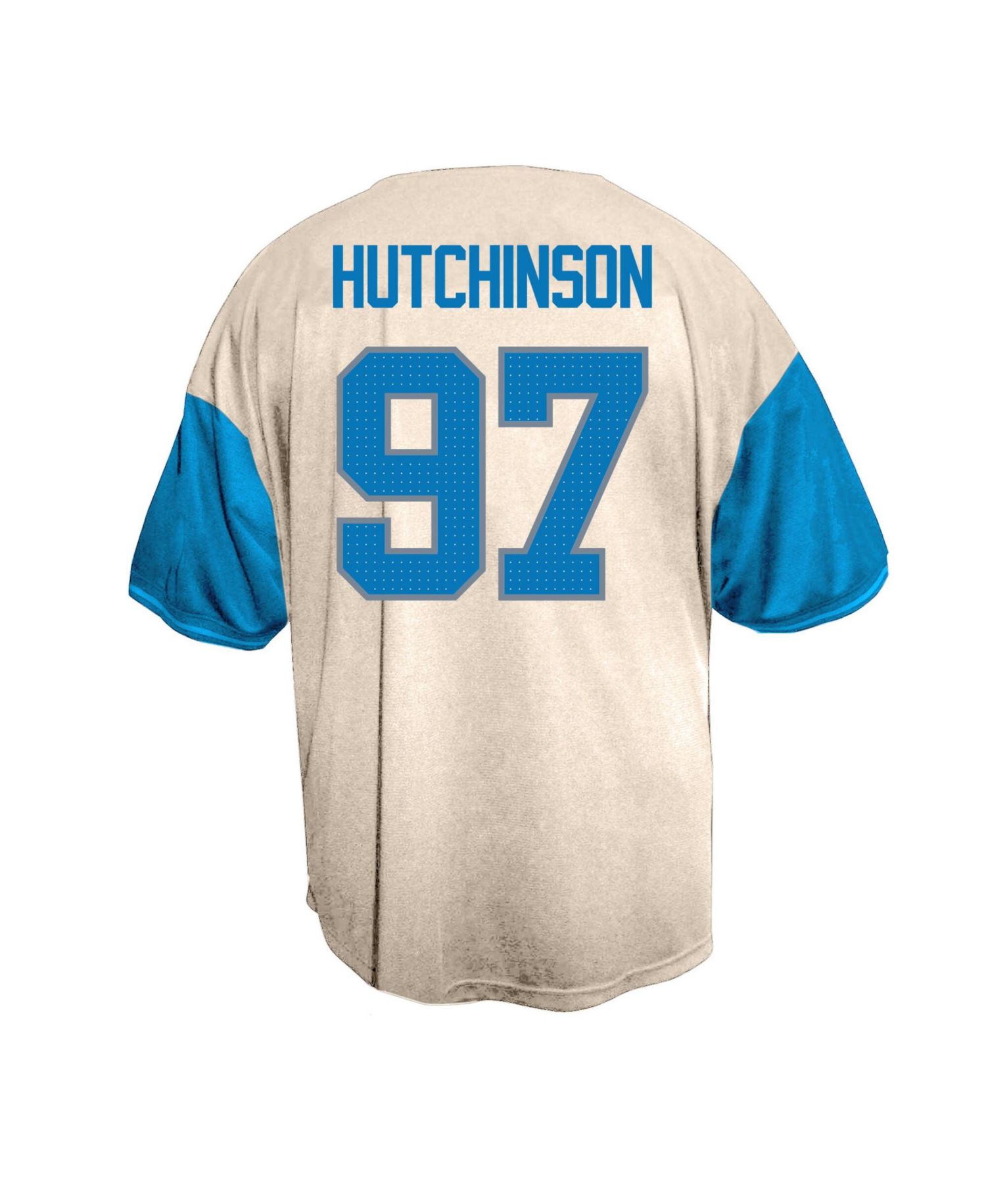 Men's Aidan Hutchinson Cream Detroit Lions Big & Tall Baseball Button-Up Shirt