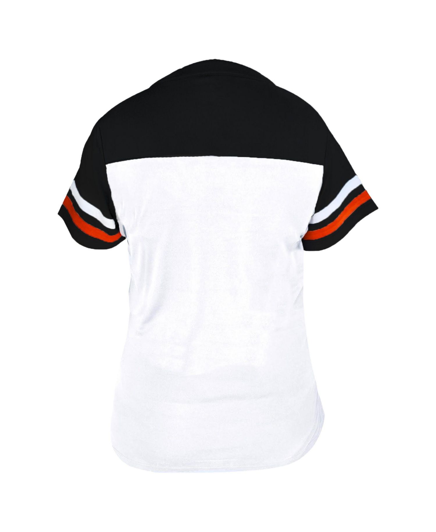 Women's White/Black San Francisco Giants Plus Size Two-Stripe V-Neck T-Shirt